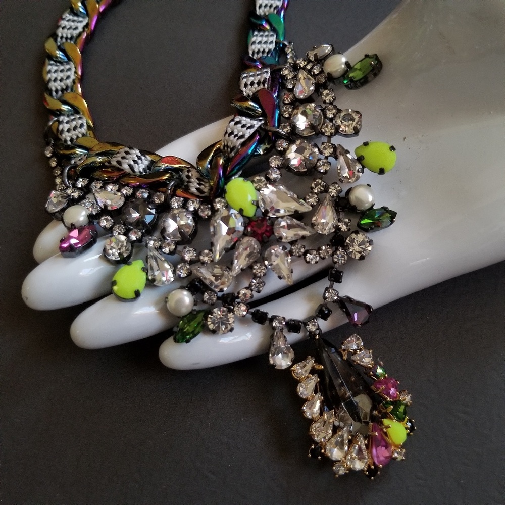 Erickson Beamon Rocks Aurora MetalNecklace Chunky - Picture 4 of 9